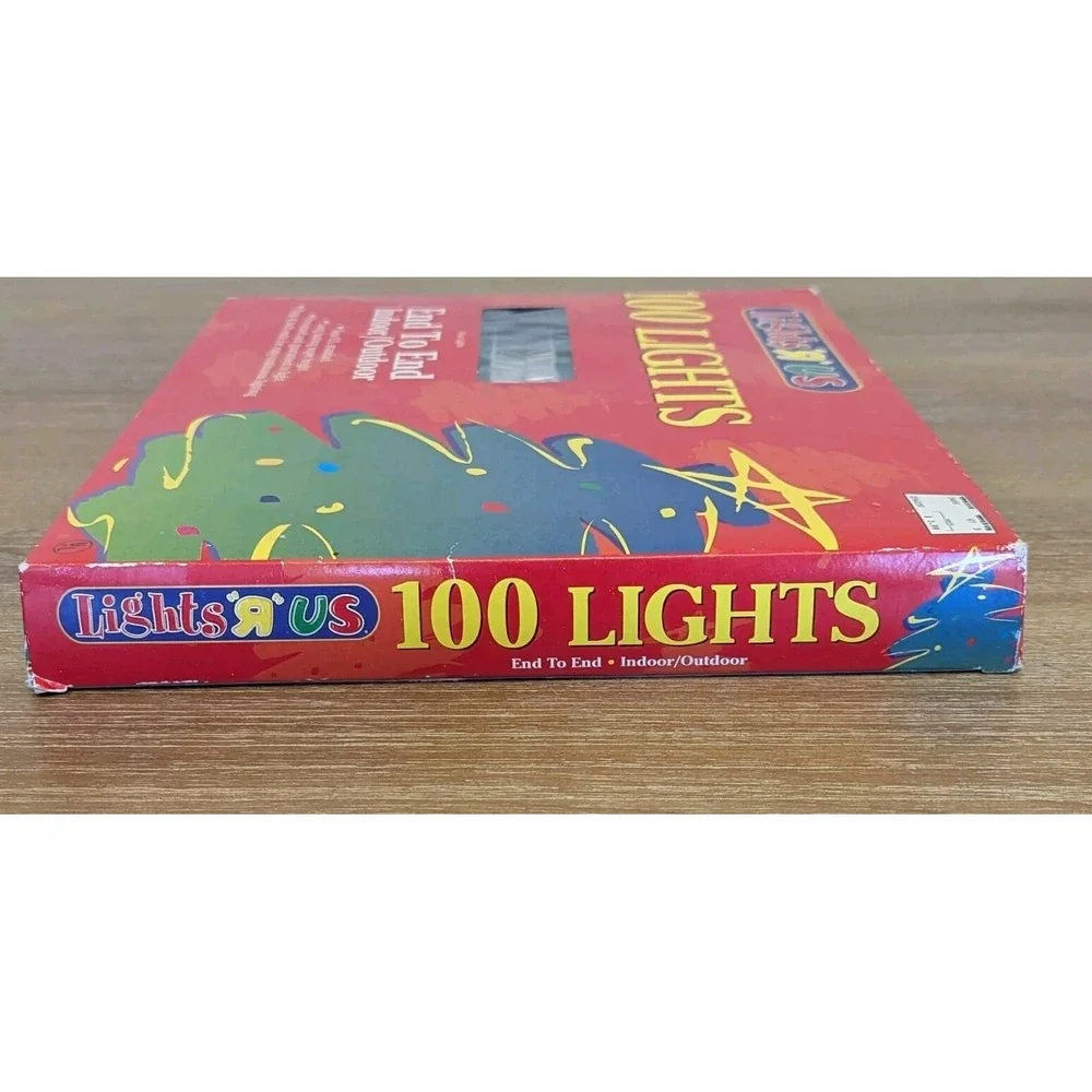 Vintage Toys R Us Brand Lights Christmas 100 string Clear White NOS 1998 -Work!